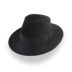 Fedora en feutre de castor noir fabriqué sur mesure | The Regent