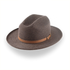 Custom Crafted Open Road Fedora in Mélange Fur Felt | The Tatooine - Agnoulita Hats 1 