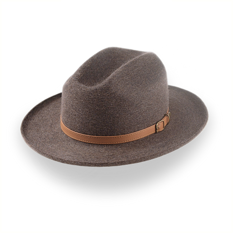 Custom Crafted Open Road Fedora in Mélange Fur Felt | The Tatooine