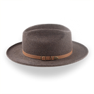 Custom Crafted Open Road Fedora in Mélange Fur Felt | The Tatooine - Agnoulita Hats 2 