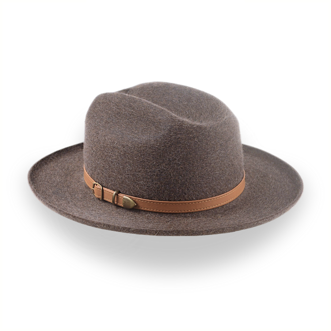 Custom Crafted Open Road Fedora in Mélange Fur Felt | The Tatooine - Agnoulita Hats 3 