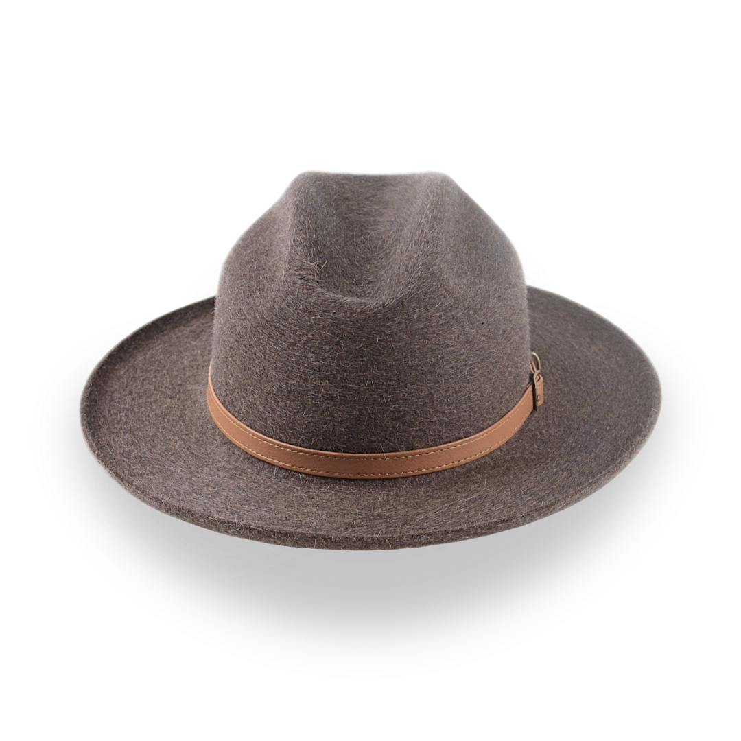 Custom Crafted Open Road Fedora in Mélange Fur Felt | The Tatooine - Agnoulita Hats 6 