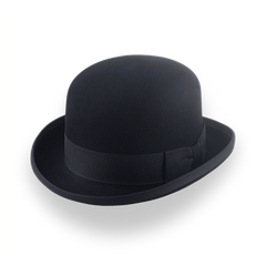 Customizable Black Felt Derby Hat for Men | The Ascot