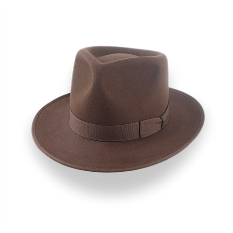 Customizable Brown Fedora Hat Mens for Unique Style | The Tony