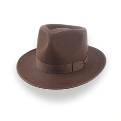 Customizable Brown Fedora Hat Mens for Unique Style | The Tony