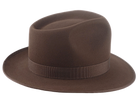 The TONY | Agnoulita Custom Handmade Hats Agnoulita Hats 4 | Men's Fedora, Rabbit fur felt, Teardrop, Umber Brown