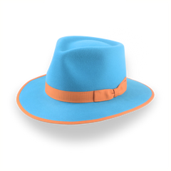 Customizable Sky Blue Fedora with Classic Design | The Equinox