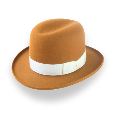 Sombrero Western Homburg personalizable en naranja quemado | The Derringer