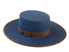 Fur Felt Bolero Hat | The GAUCHO | Custom Handmade Hats Agnoulita Hats 3 | Blue, Rabbit fur felt, Western Style, Yale Blue
