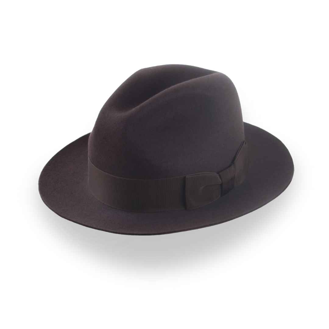 Dark Brown Fedora Hat in Classic Men's Style | The Acropol - Agnoulita Hats 1 