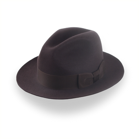 Chapeau Fedora brun foncé de style classique pour homme | The Acropol