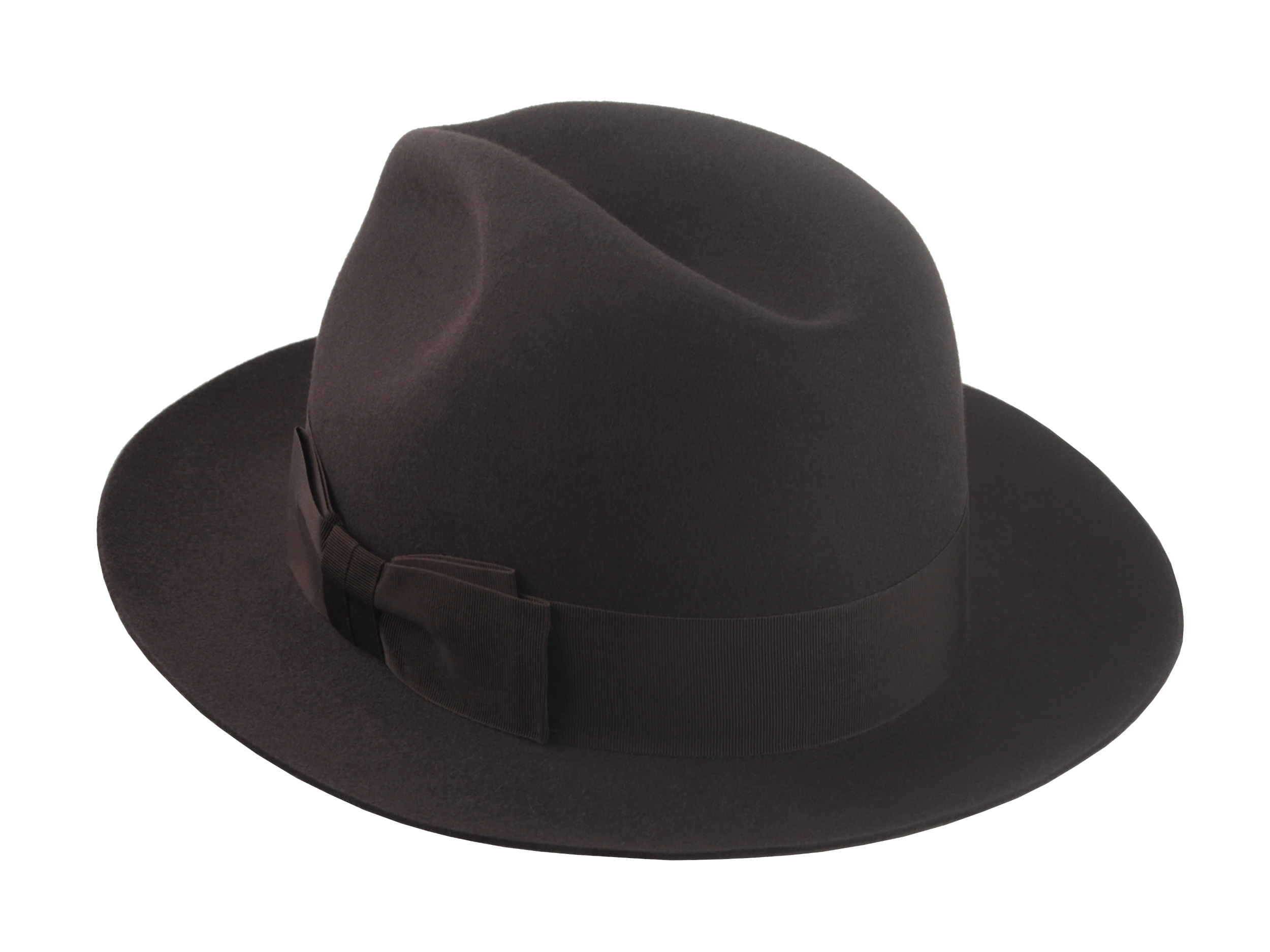 The Acropol: Side view highlighting the fedora's 5" crown at its highest point | Agnoulita Hats