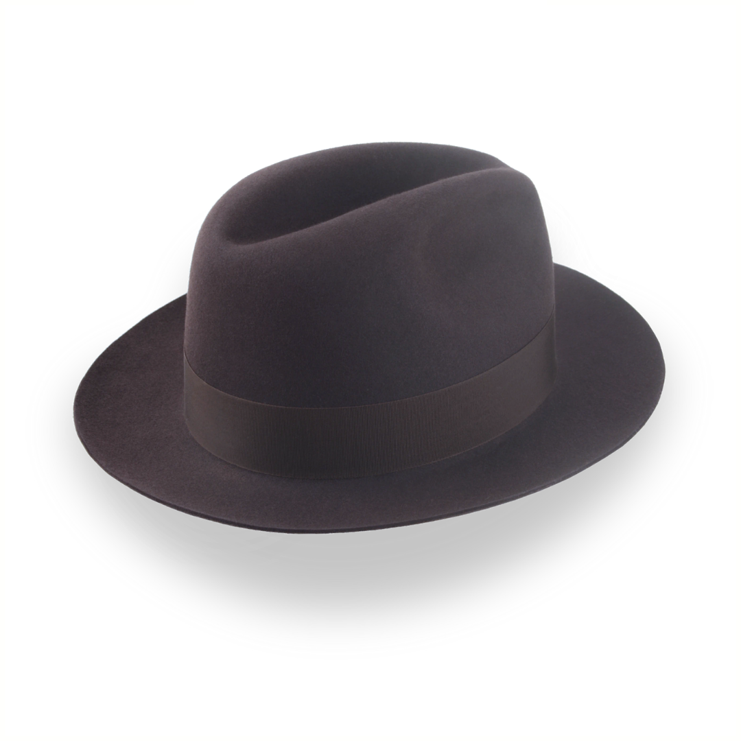 Dark Brown Fedora Hat in Classic Men's Style | The Acropol - Agnoulita Hats 4 