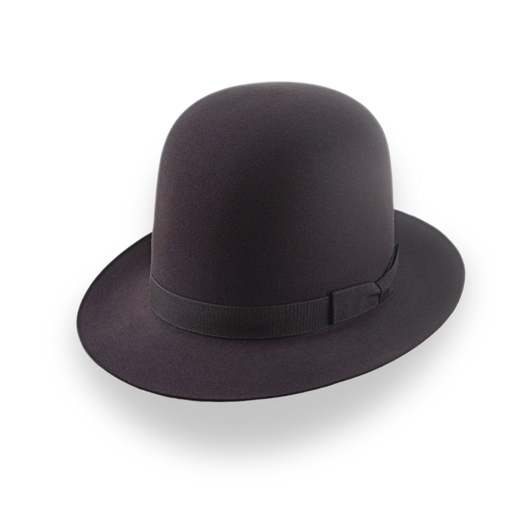 Dark Brown Open Crown Fedora in Malleable Beaver Fur Felt | The Bobcat - Agnoulita 1 