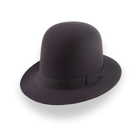 Dark Brown Open Crown Fedora in Malleable Beaver Fur Felt | The Bobcat