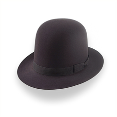 Dark Brown Open Crown Fedora in Malleable Beaver Fur Felt | The Bobcat