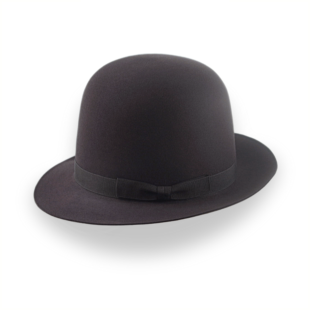 Dark Brown Open Crown Fedora in Malleable Beaver Fur Felt | The Bobcat - Agnoulita Hats 2 