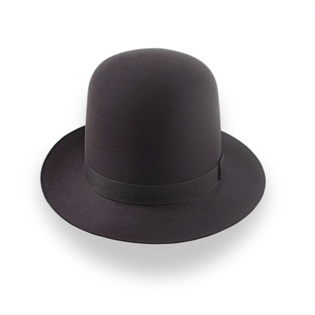 Dark Brown Open Crown Fedora in Malleable Beaver Fur Felt | The Bobcat - Agnoulita 6 