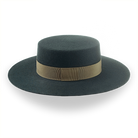 Dark Green Flat Top Western Hat in Premium Wool Felt  | The Woodsman - Agnoulita Hats 2 