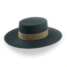 Dark Green Flat Top Western Hat in Premium Wool Felt  | The Woodsman - Agnoulita Hats 4 