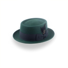 Dark Green Porkpie Hat in Smooth Fur Felt | The Soloist - Agnoulita Hats 1 