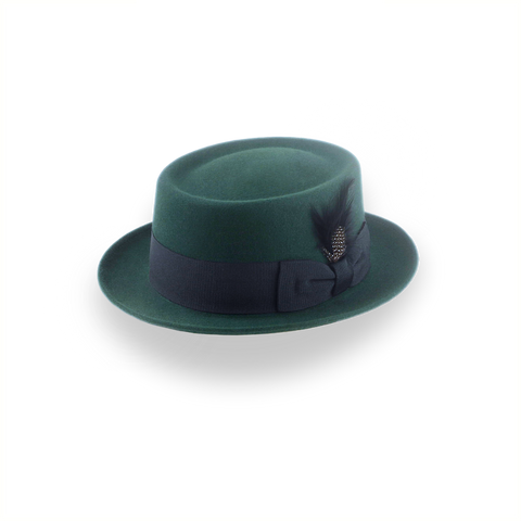 Dark Green Porkpie Hat in Smooth Fur Felt | The Soloist