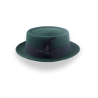 Dark Green Porkpie Hat in Smooth Fur Felt | The Soloist - Agnoulita Hats 2 