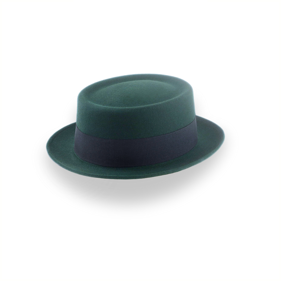 Dark Green Porkpie Hat in Smooth Fur Felt | The Soloist - Agnoulita 4 