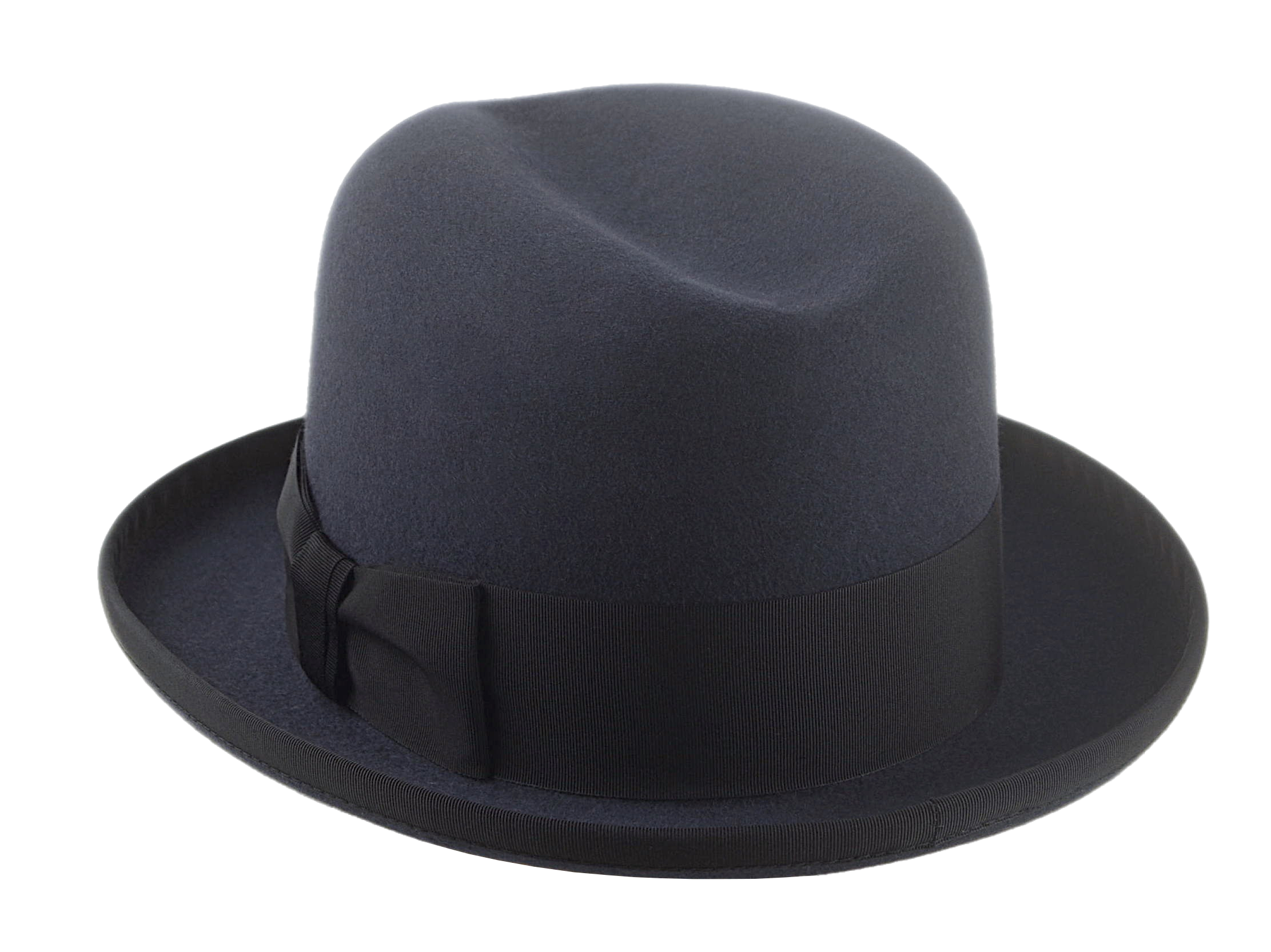 The MOSES | Agnoulita Custom Handmade Hats Agnoulita Hats 3 | Homburg Fedora, Rabbit fur felt, Single-crease, Slate Grey
