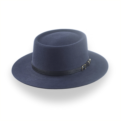 Chapeau de feutre de fourrure gris foncé Crown Country Style de télescope | The Voodoo