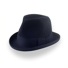 Dark Navy Blue 1920's Mens Retro Homburg Hat | The Phaeton