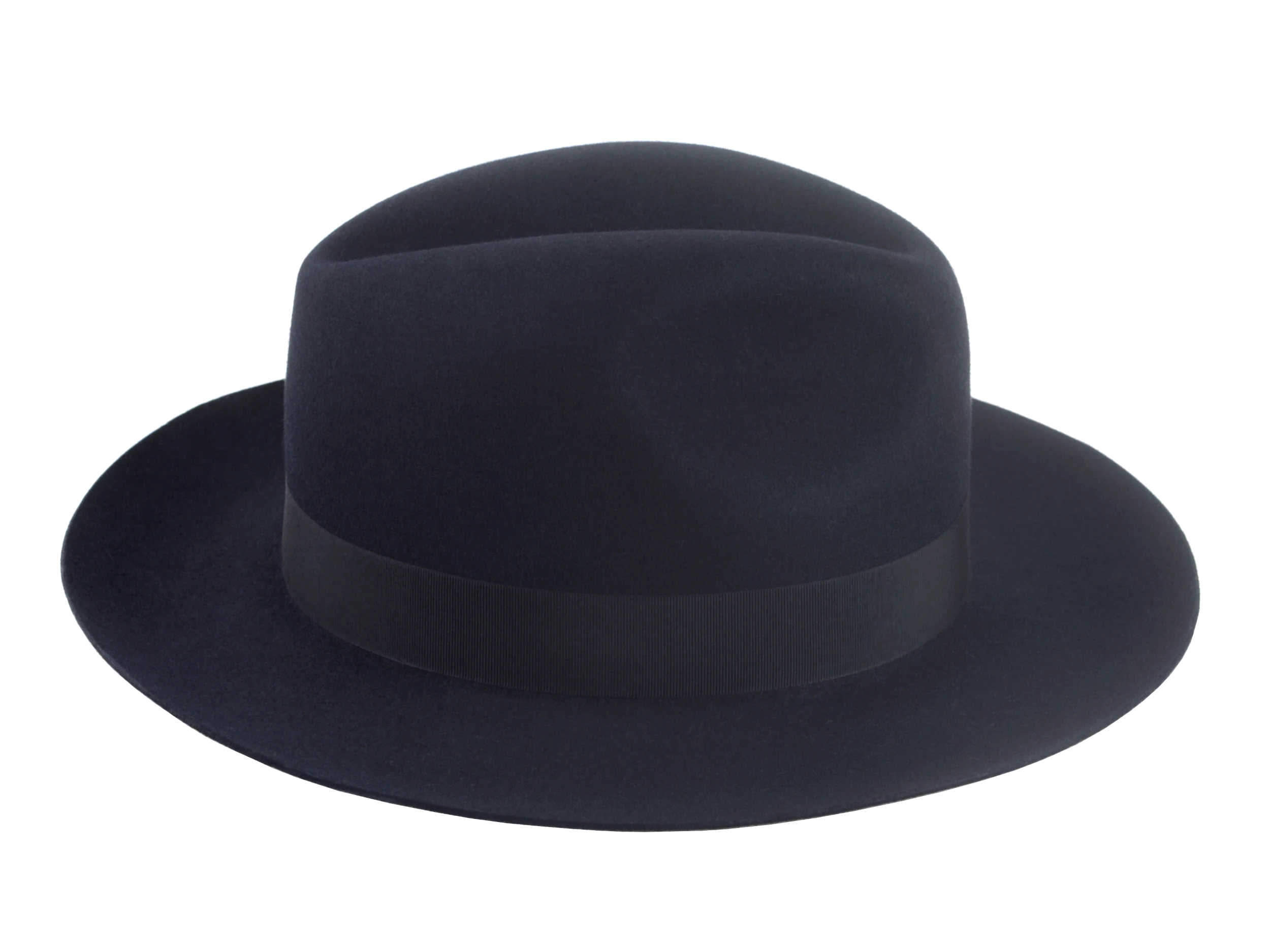 The Brando: Side angle emphasizing the 2 5/8" raw-edge fedora snap brim | Agnoulita Hats