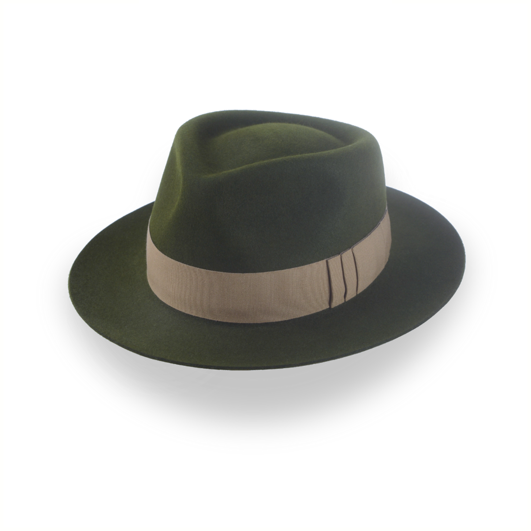 Dark Olive Green Jazz Fedora Hat for Men | The Axel - Agnoulita 1 