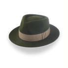 Dark Olive Green Jazz Fedora Hat for Men | The Axel - Agnoulita Hats 1 