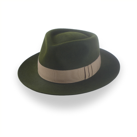 Dark Olive Green Jazz Fedora Hat for Men | The Axel