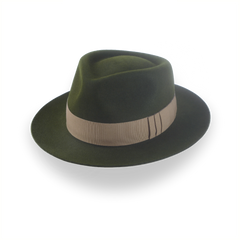 Dark Olive Green Jazz Fedora Hat for Men | The Axel