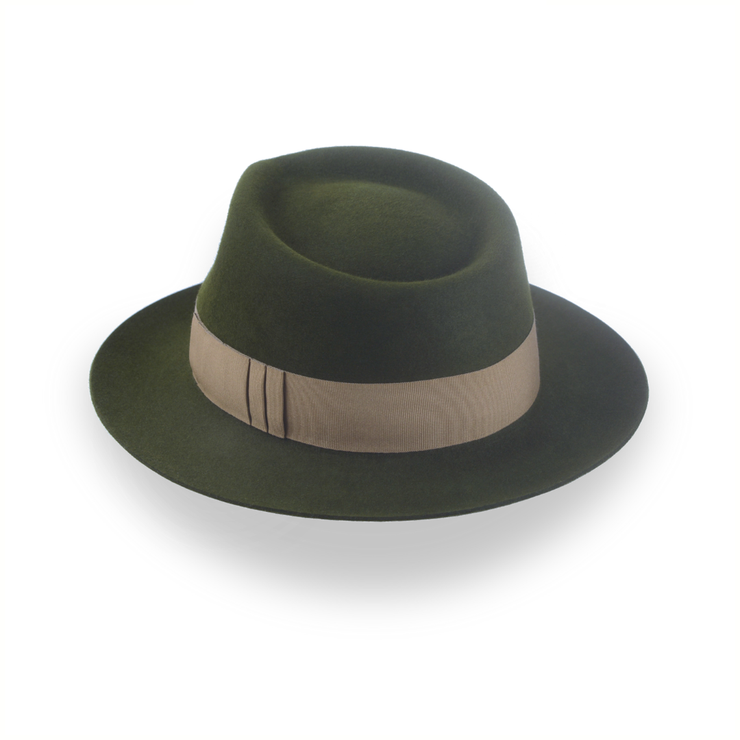 Dark Olive Green Jazz Fedora Hat for Men | The Axel - Agnoulita 3 