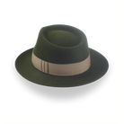 Dark Olive Green Jazz Fedora Hat for Men | The Axel - Agnoulita Hats 3 