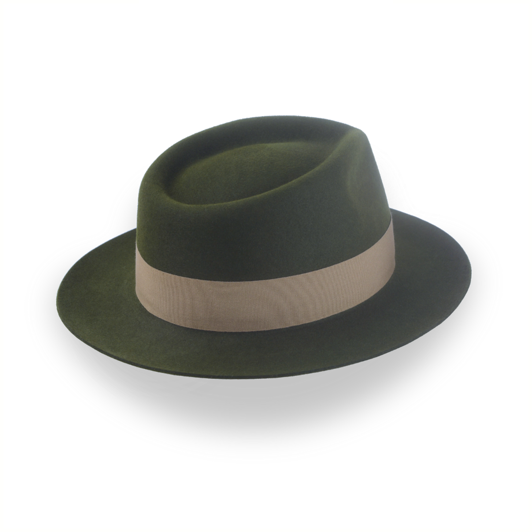 Dark Olive Green Jazz Fedora Hat for Men | The Axel - Agnoulita Hats 4 