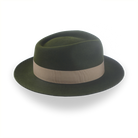 Dark Olive Green Jazz Fedora Hat for Men | The Axel - Agnoulita Hats 5 