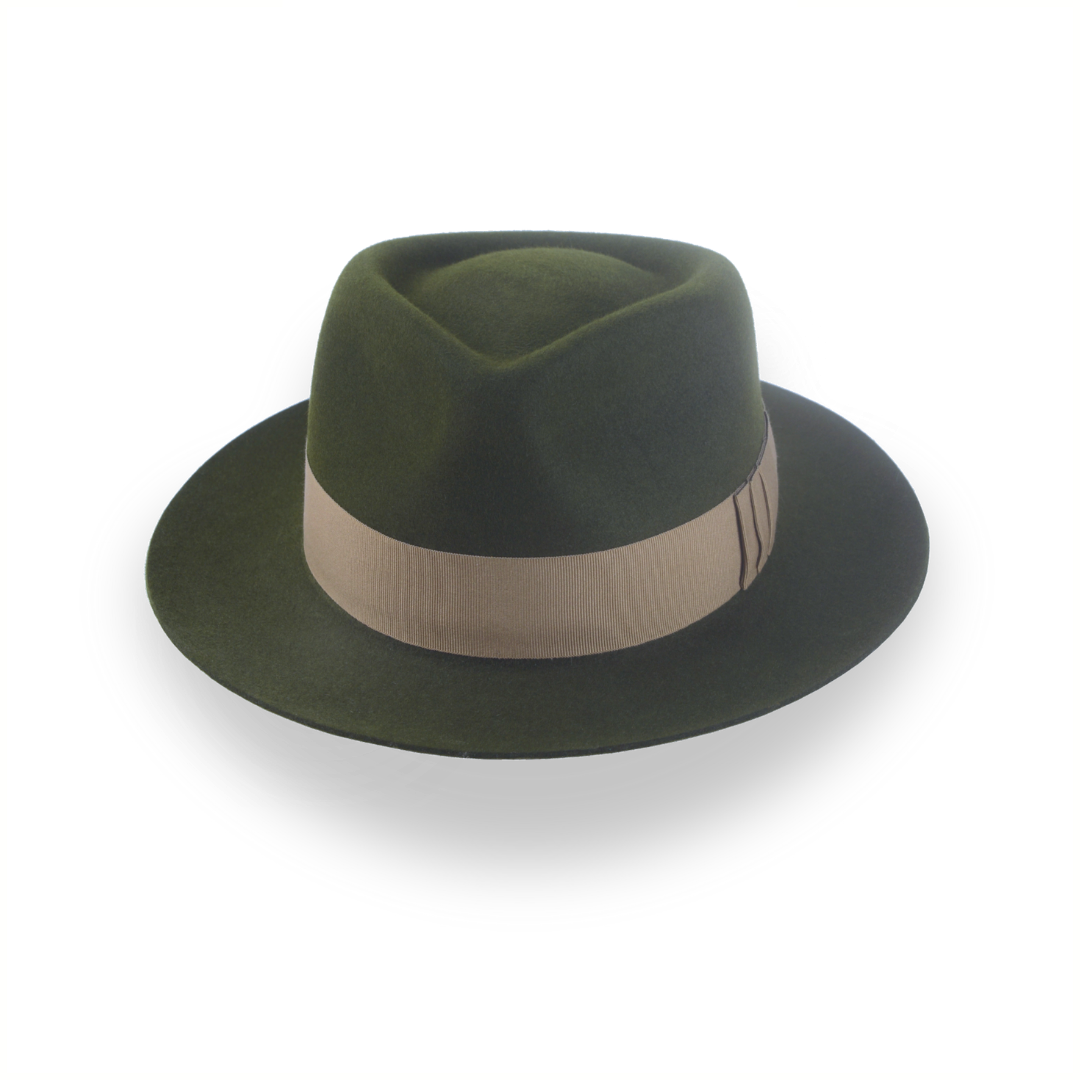 Dark Olive Green Jazz Fedora Hat for Men | The Axel - Agnoulita 6 