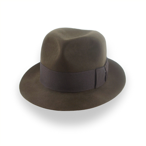 Chapeau Trilby Olive foncé pour homme en feutre de castor de qualité supérieure | The Odyssey