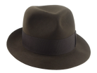 The Odyssey - Loden Green Premium Beaver Felt Narrow Brim Fedora Hat for Men with Poet Crown Design | Agnoulita Quality Custom Hats  6