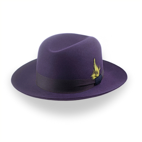 Feltro in pelliccia viola scuro Fedora per gli uomini | The Tobin