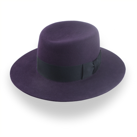 Fedora télescopique à large bord violet foncé avec options personnalisées | The Joker