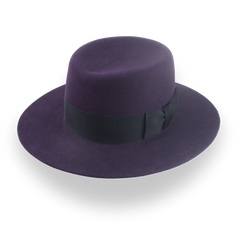 Fedora télescopique à large bord violet foncé avec options personnalisées | The Joker