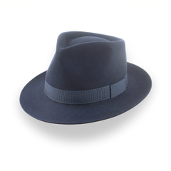 Dark Slate Grey Men's Teardrop Fedora in Smooth Fur Felt | The Diplomat