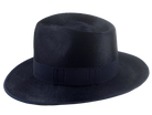 The ZEPHYR | Agnoulita Custom Handmade Hats Agnoulita Hats 2 | Hare Felt, Navy Blue, Rabbit fur felt, Teardrop, Wide Brim Fedora