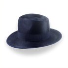 Denim Blue Luxurious Silk Finish Fedora for Men | The Zephyr - Agnoulita Hats 2 