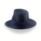 Denim Blue Luxurious Silk Finish Fedora for Men | The Zephyr - Agnoulita Hats 3 